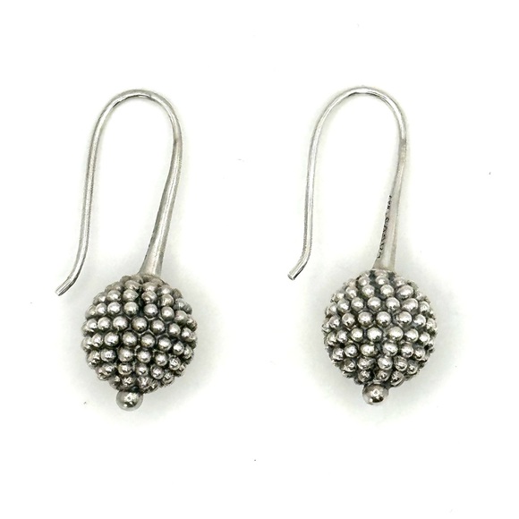 Lagos Caviar Beaded Ball Silver Drop Earrings Exc